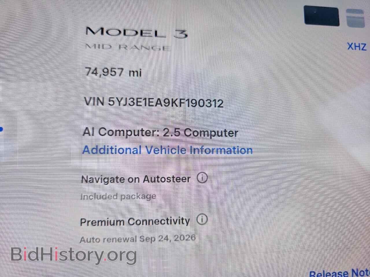 2019 TESLA MODEL 3 - VIN: 5YJ3E1EA9KF190312 - Фото 9
