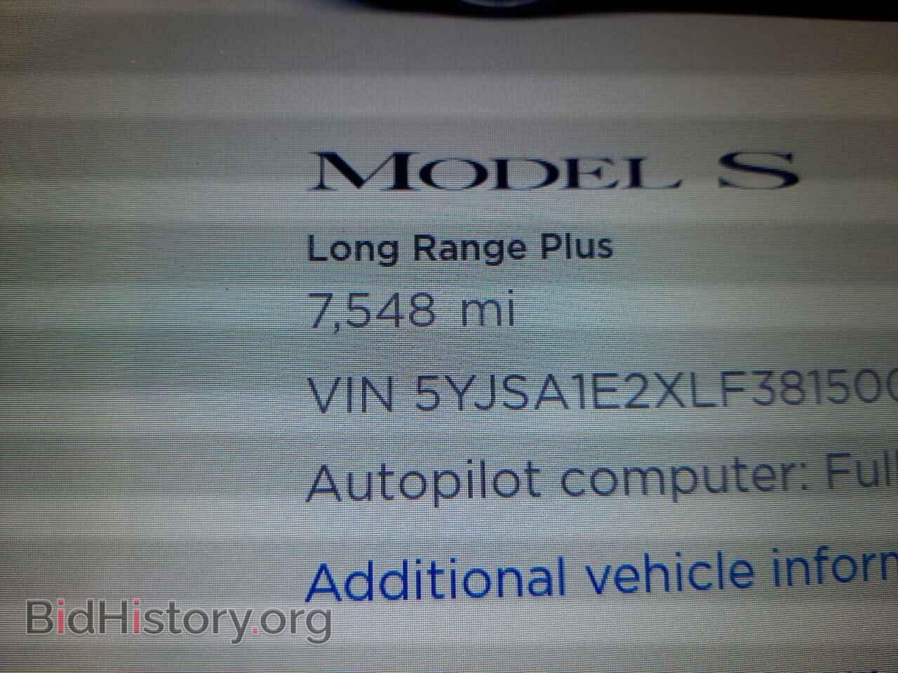 2020 TESLA MODEL S - VIN: 5YJSA1E2XLF381500 - Photo 8