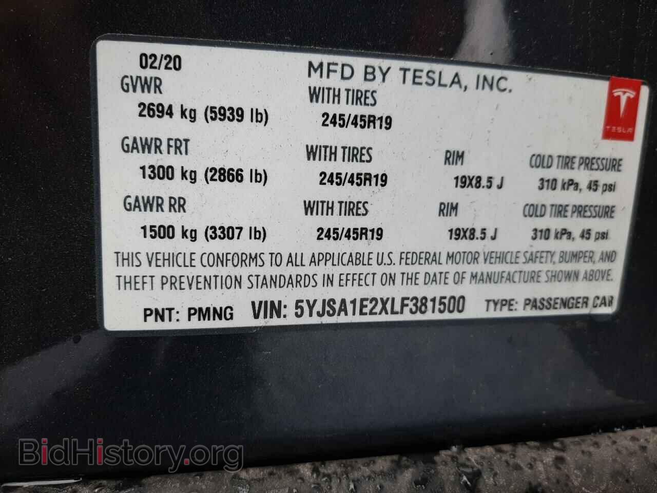 2020 TESLA MODEL S - VIN: 5YJSA1E2XLF381500 - Photo 10