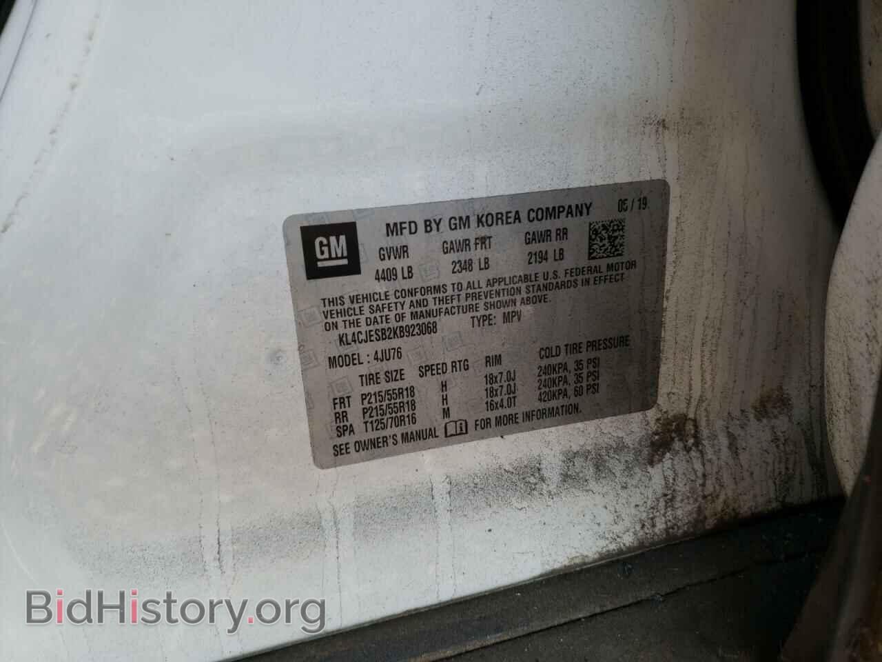 2019 BUICK ENCORE - VIN: KL4CJESB2KB923068 - Фото 10