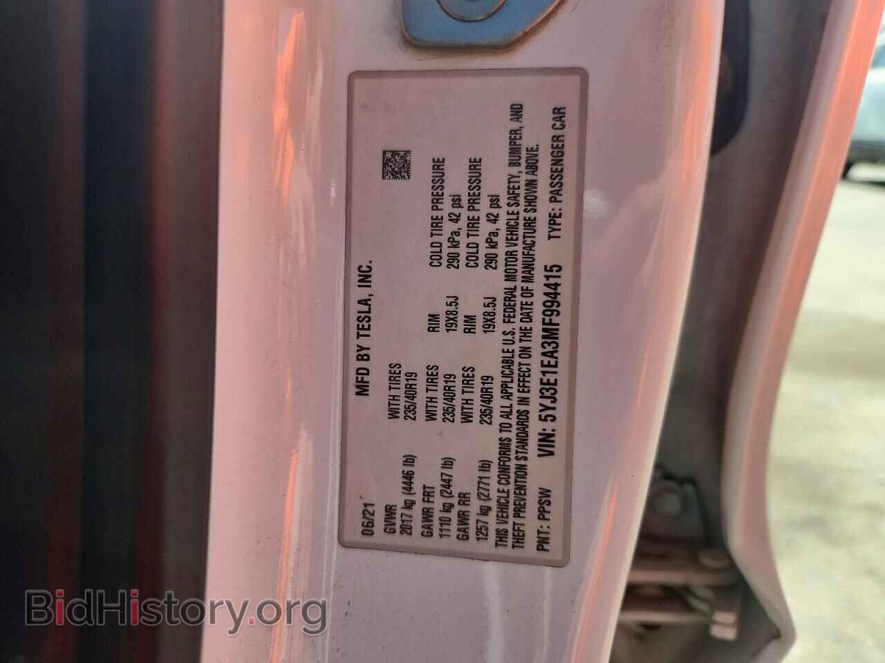 2021 TESLA MODEL 3 - VIN: 5YJ3E1EA3MF994415 - Photo 12