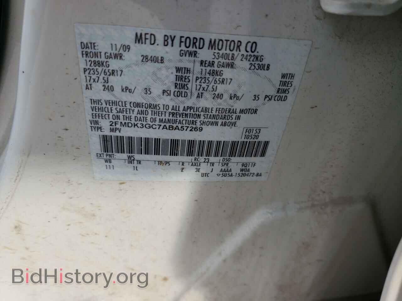 2010 FORD EDGE - VIN: 2FMDK3GC7ABA57269 - Фото 10