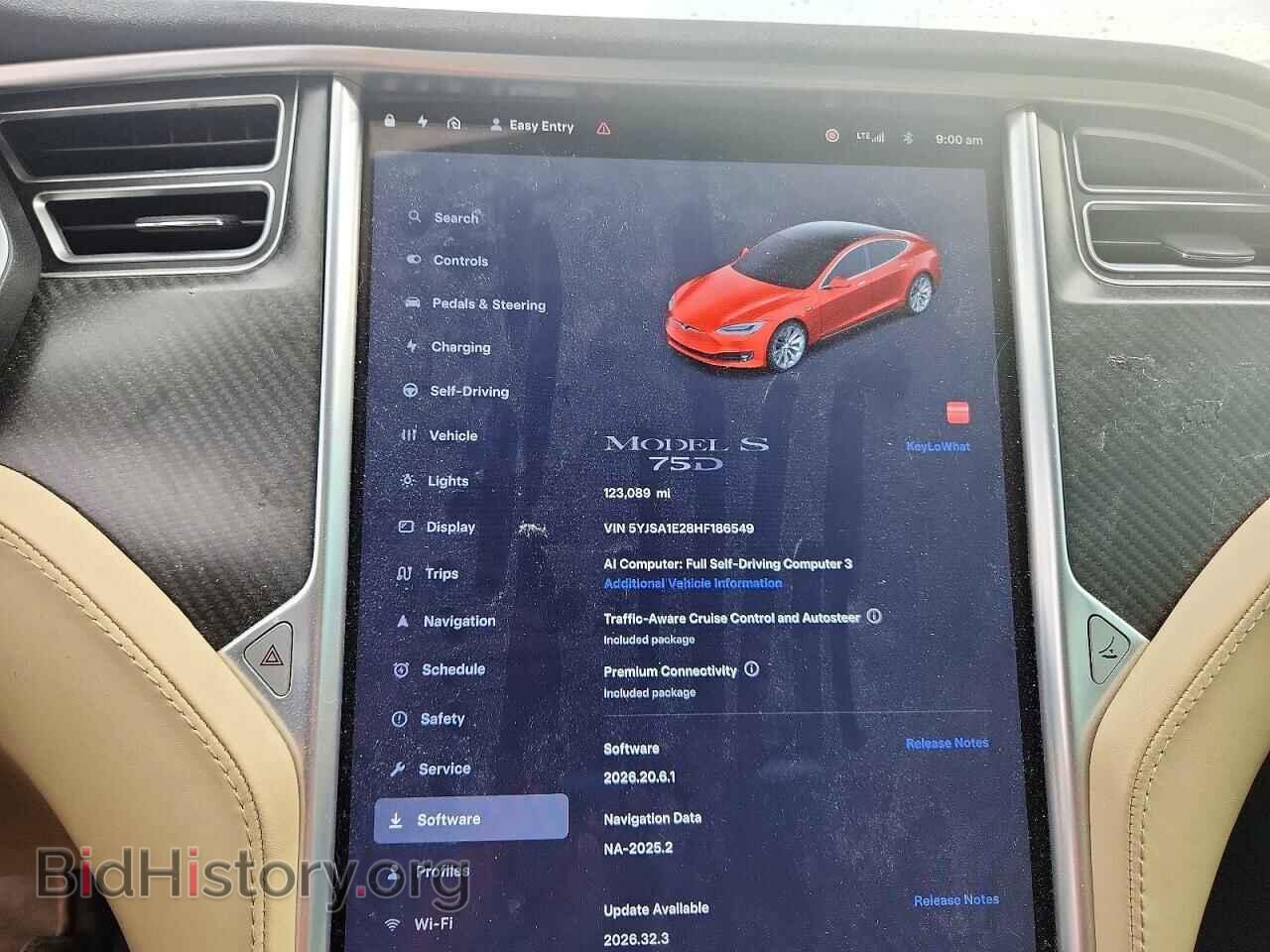 2017 TESLA MODEL S - VIN: 5YJSA1E28HF186549 - Фото 9