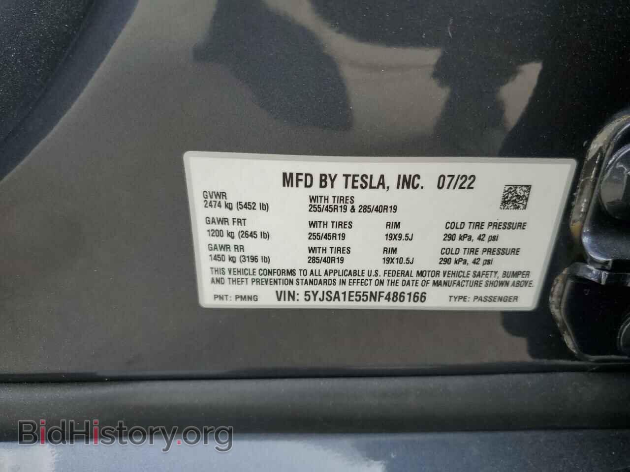 2022 TESLA MODEL S - VIN: 5YJSA1E55NF486166 - Photo 13