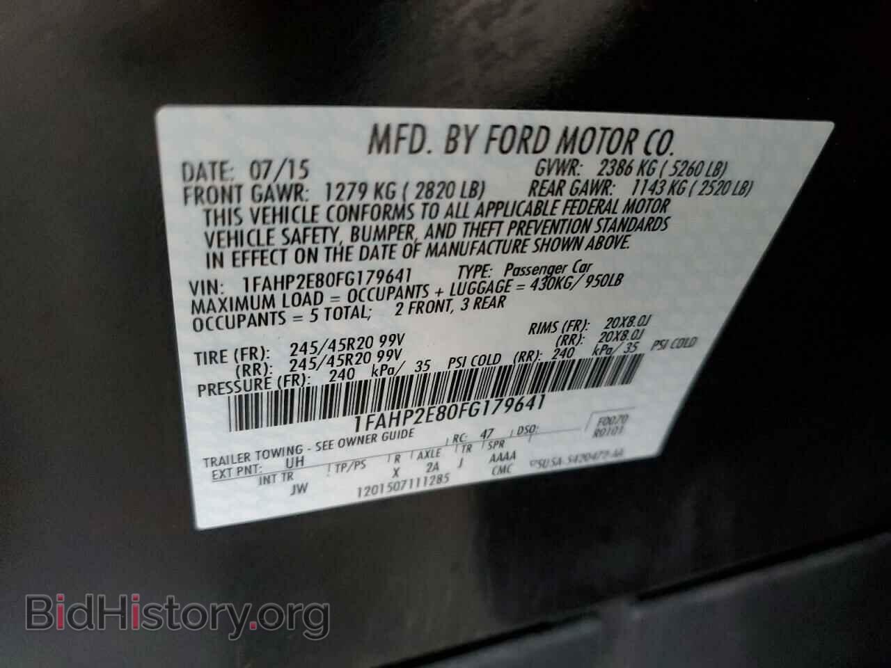 2015 FORD TAURUS - VIN: 1FAHP2E80FG179641 - Фото 12