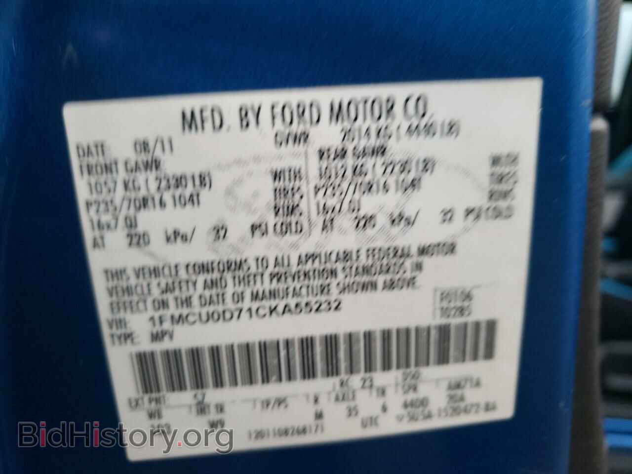 2012 FORD ESCAPE - VIN: 1FMCU0D71CKA55232 - Фото 10