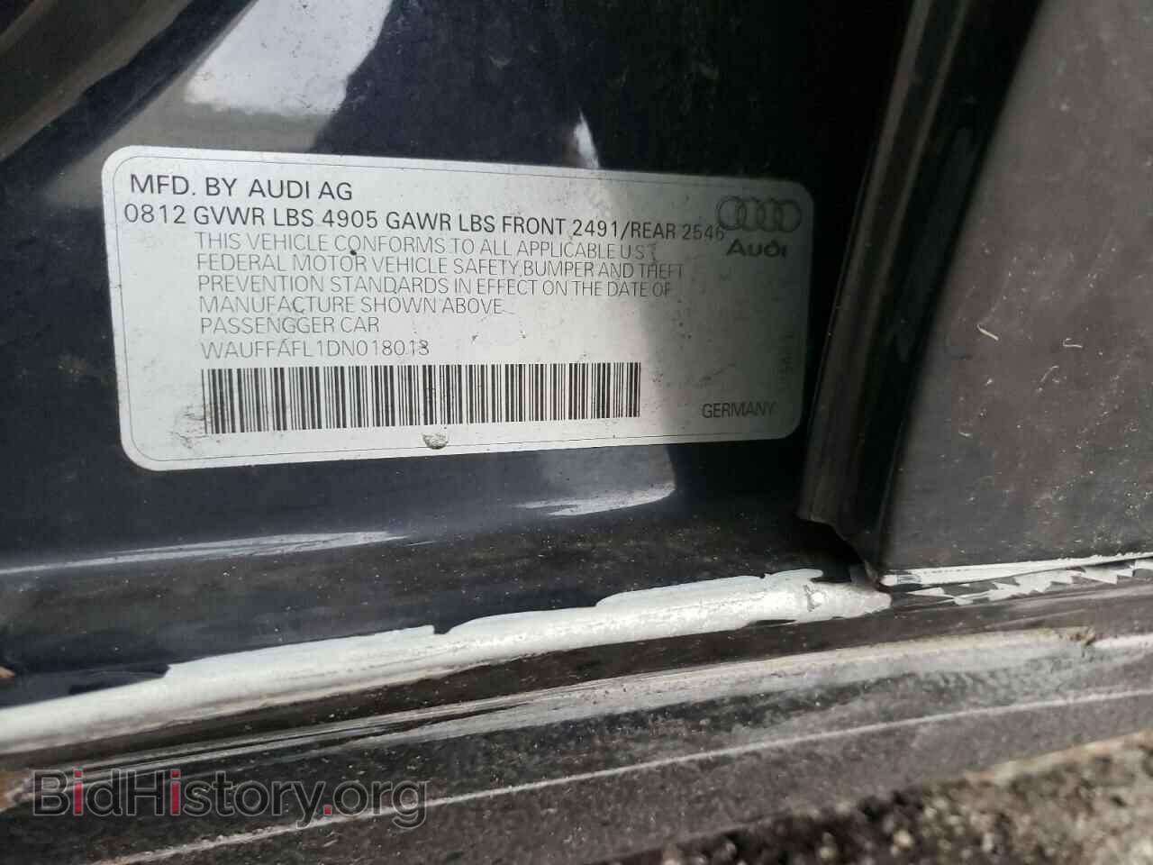 2013 AUDI A4 - VIN: WAUFFAFL1DN018013 - Фото 10