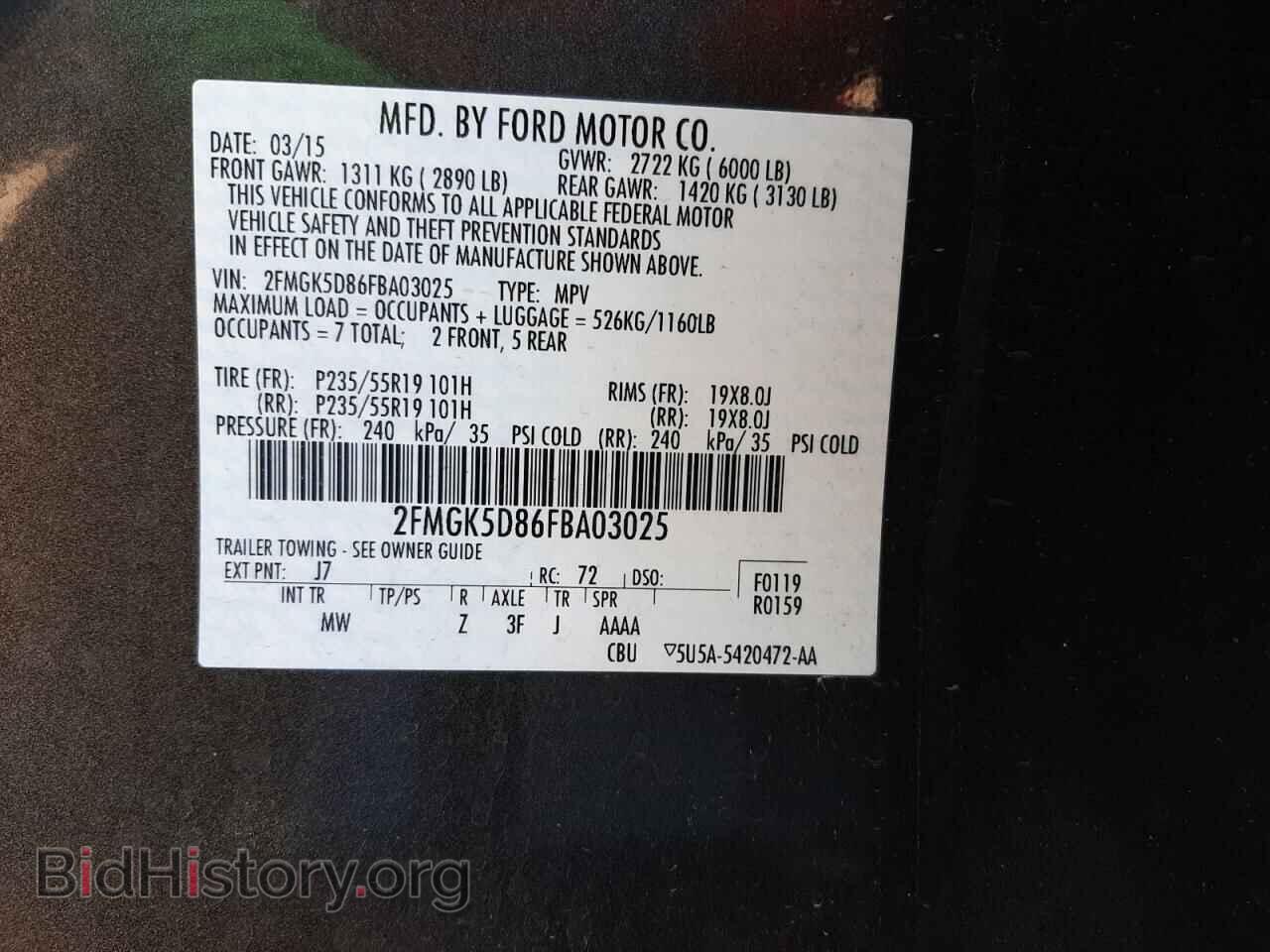 2015 FORD FLEX - VIN: 2FMGK5D86FBA03025 - Photo 10