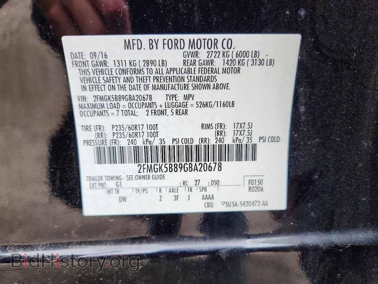 2016 FORD FLEX - VIN: 2FMGK5B89GBA20678 - Photo 13