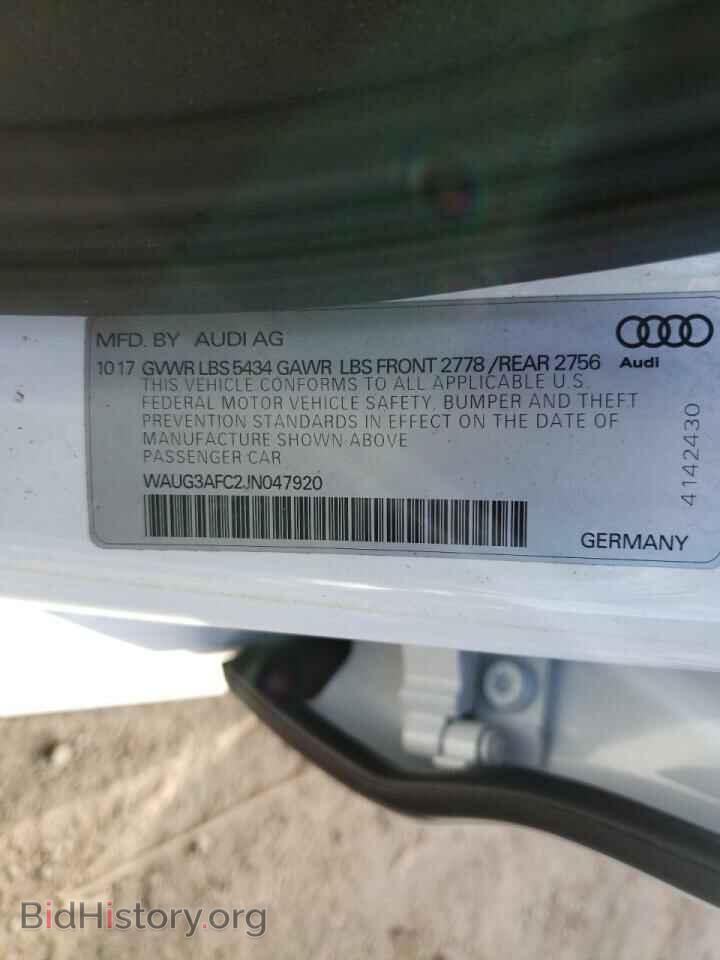 2018 AUDI A6 - VIN: WAUG3AFC2JN047920 - Фото 10