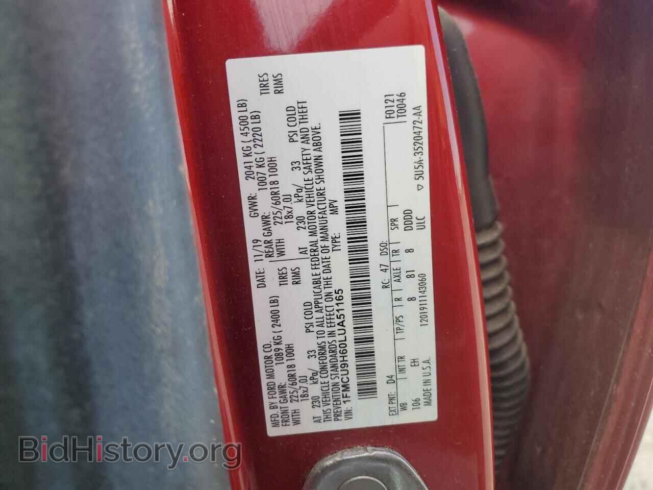 2020 FORD ESCAPE - VIN: 1FMCU9H60LUA51165 - Photo 13