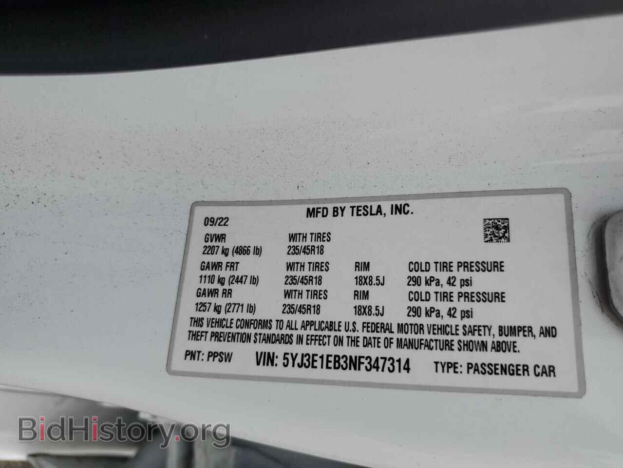 2022 TESLA MODEL 3 - VIN: 5YJ3E1EB3NF347314 - Photo 13