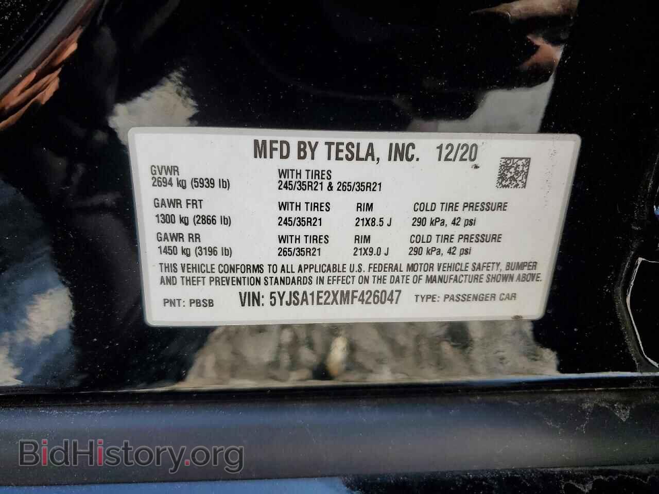 2021 TESLA MODEL S - VIN: 5YJSA1E2XMF426047 - Photo 12