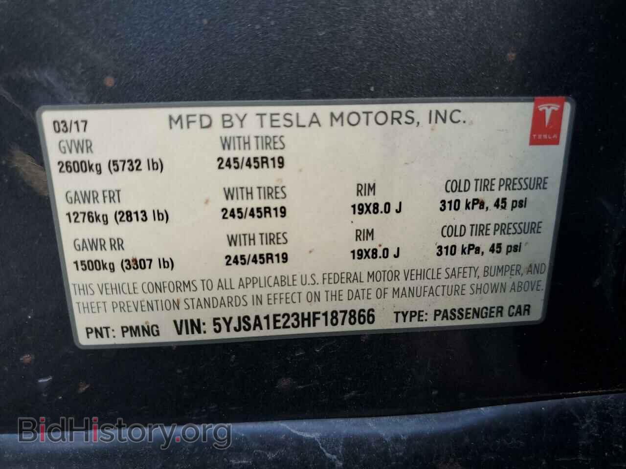 2017 TESLA MODEL S - VIN: 5YJSA1E23HF187866 - Photo 13