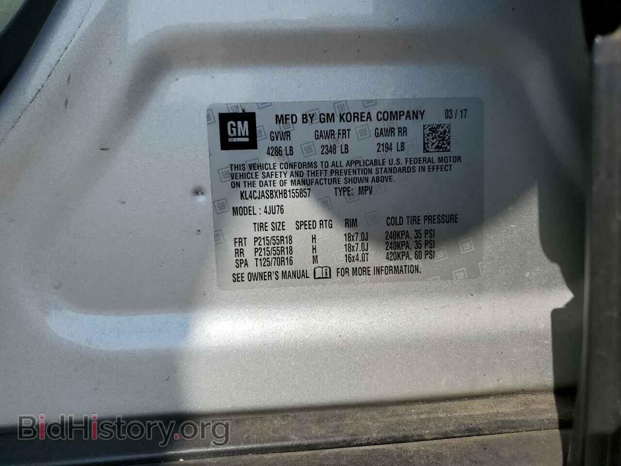 2017 BUICK ENCORE - VIN: KL4CJASBXHB155857 - Фото 13