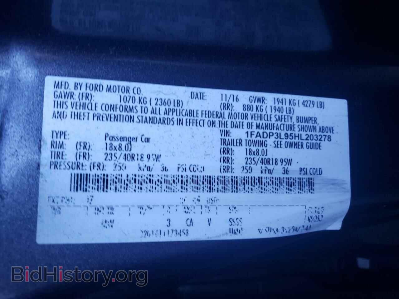 2017 FORD FOCUS - VIN: 1FADP3L95HL203278 - Фото 10