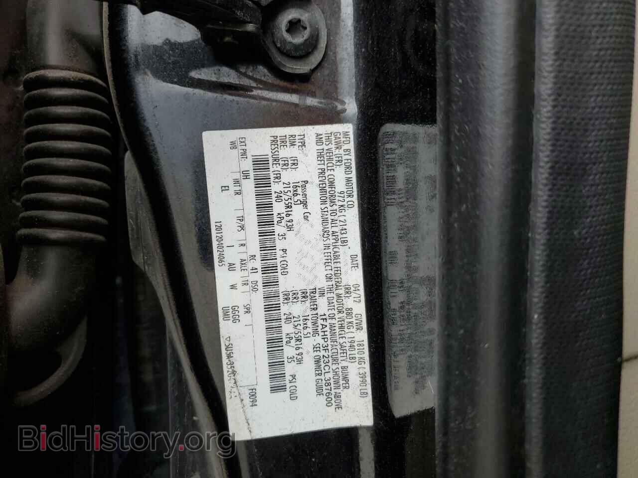 2012 FORD FOCUS - VIN: 1FAHP3F23CL387600 - Фото 12
