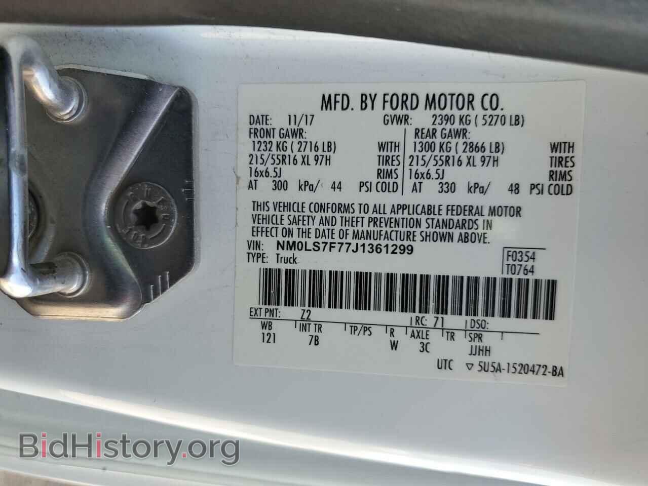 2018 FORD TRANSIT - VIN: NM0LS7F77J1361299 - Фото 13