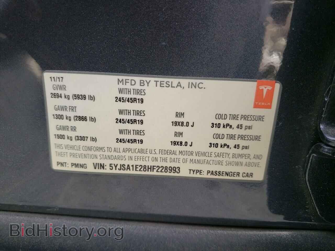 2017 TESLA MODEL S - VIN: 5YJSA1E28HF228993 - Photo 12