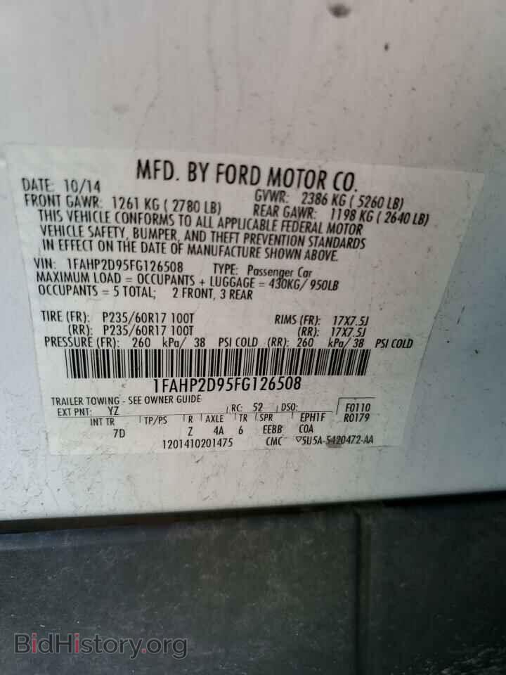 2015 FORD TAURUS - VIN: 1FAHP2D95FG126508 - Photo 12