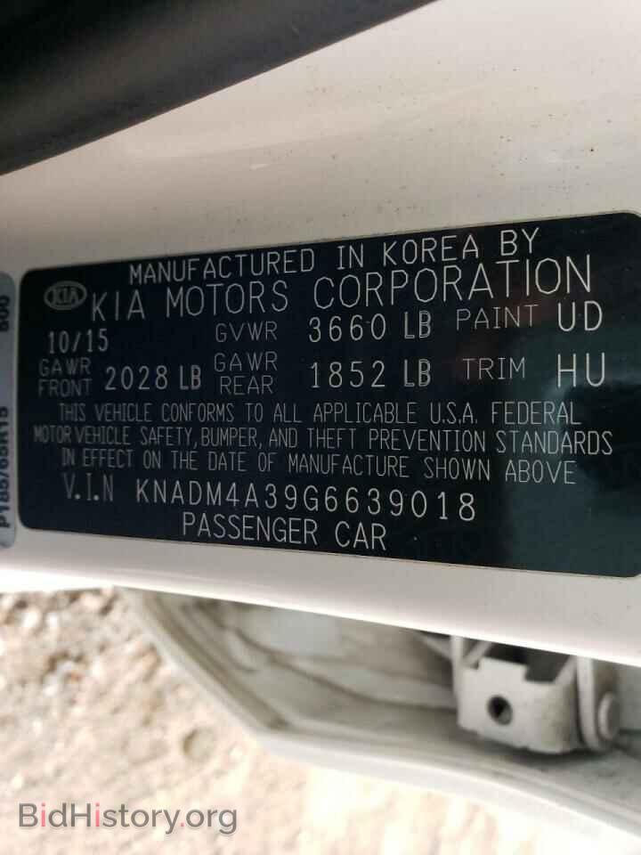 2016 KIA RIO - VIN: KNADM4A39G6639018 - Фото 10