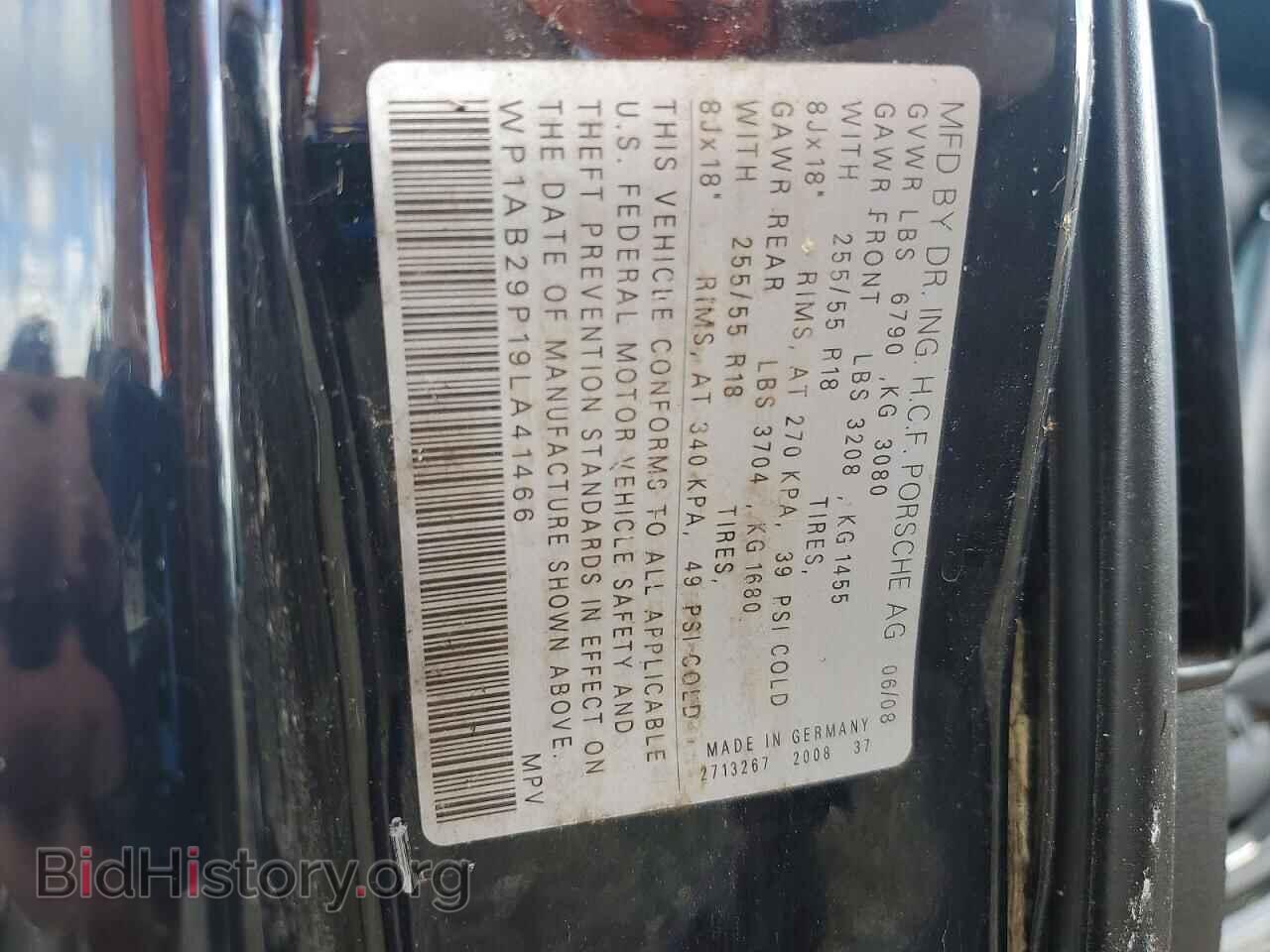 2009 PORSCHE CAYENNE - VIN: WP1AB29P19LA41466 - Фото 14