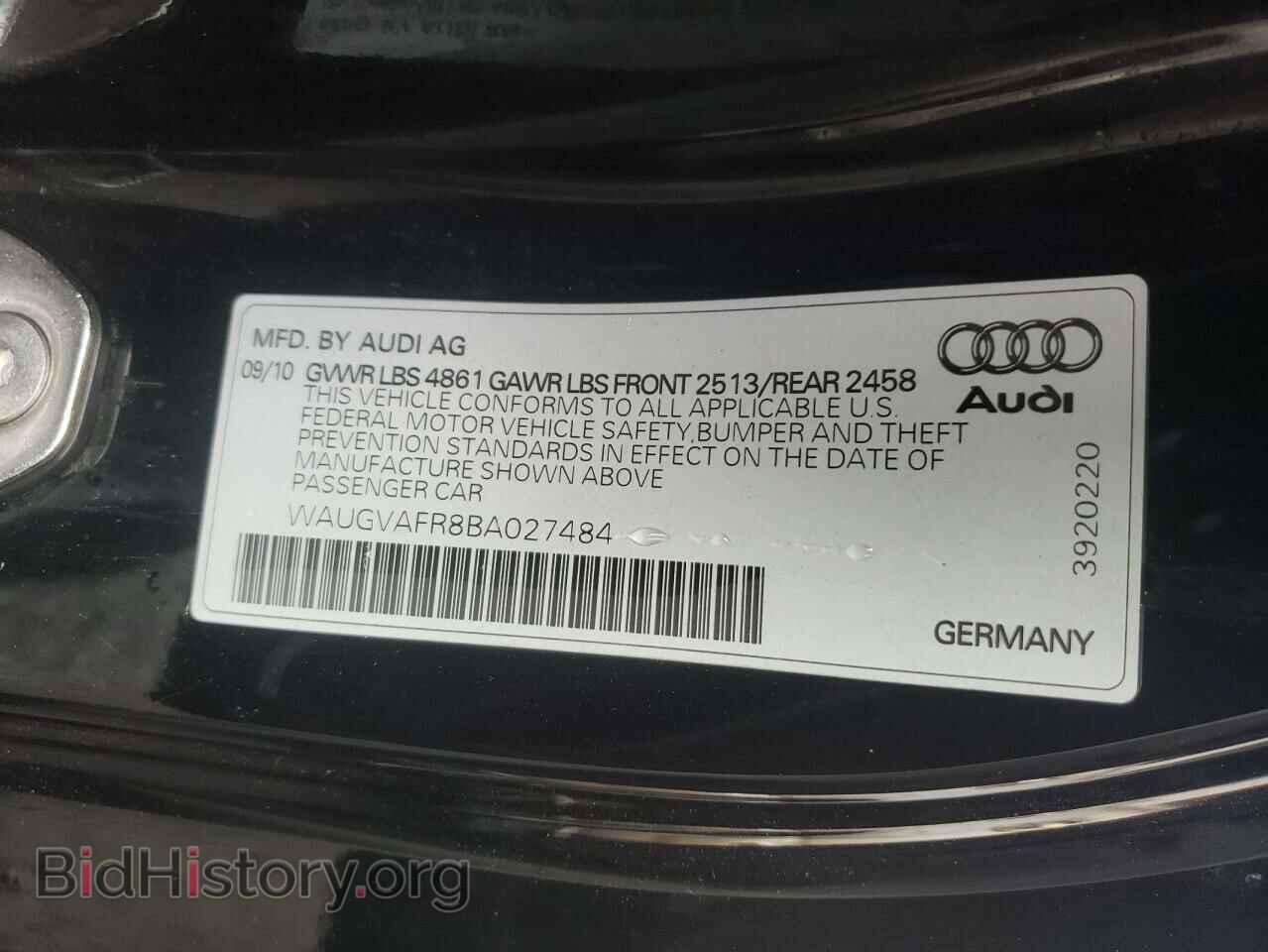 2011 AUDI S5/RS5 - VIN: WAUGVAFR8BA027484 - Фото 10