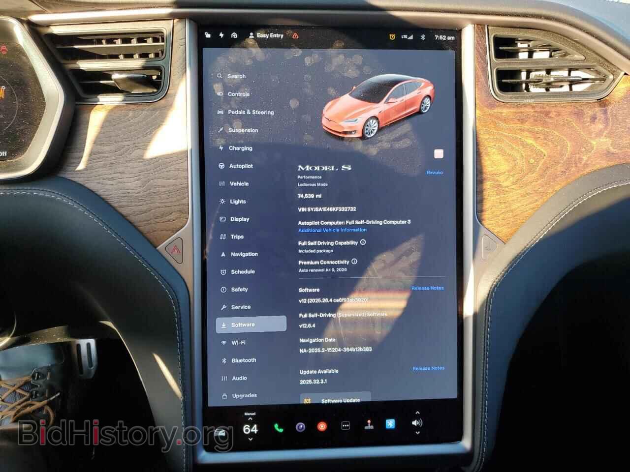 2019 TESLA MODEL S - VIN: 5YJSA1E46KF332732 - Фото 9