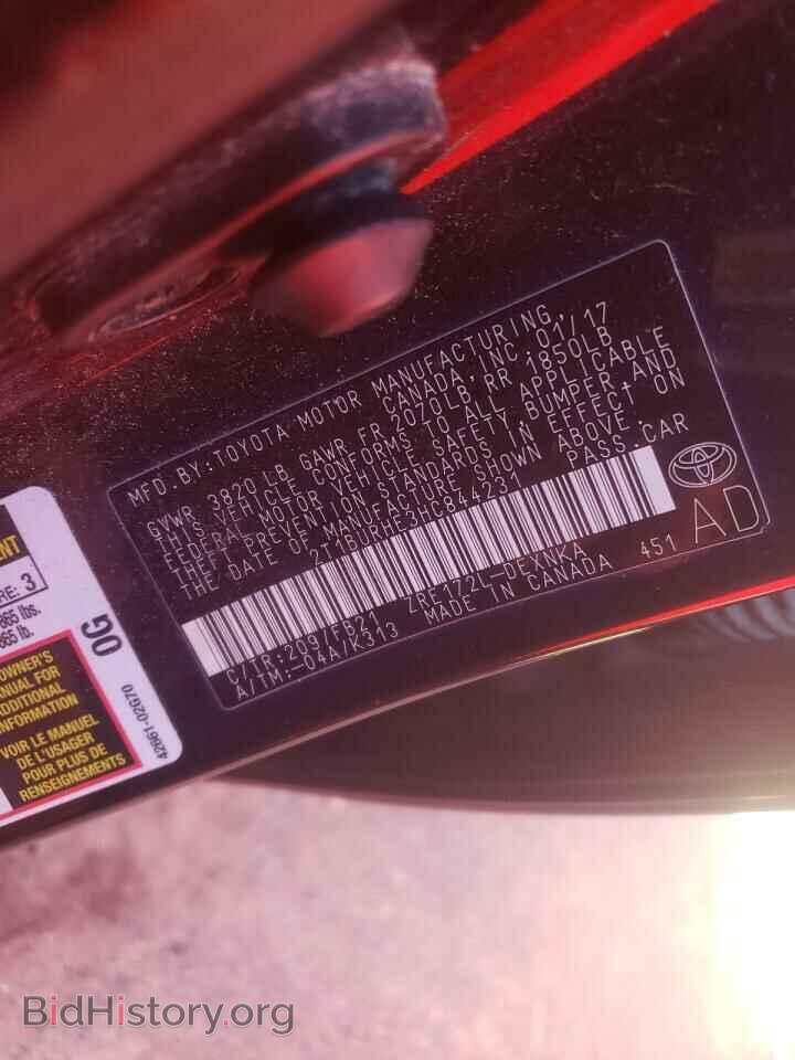 2017 TOYOTA COROLLA - VIN: 2T1BURHE3HC844231 - Фото 10