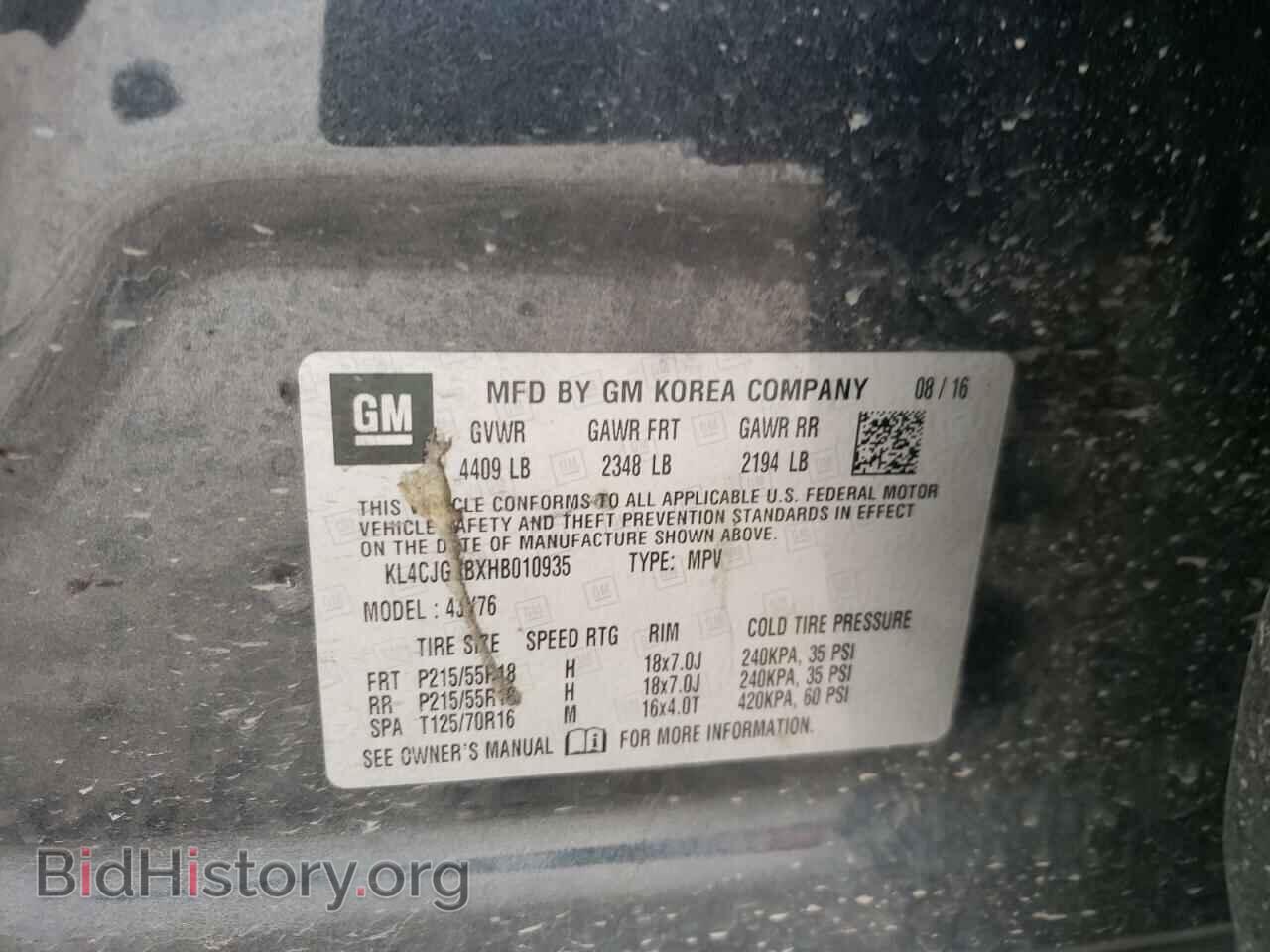 2017 BUICK ENCORE - VIN: KL4CJGSBXHB010935 - Photo 10