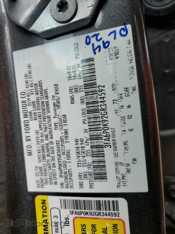 2016 FORD ALL Models - VIN: 3FA6P0K92GR344592 - Photo 12