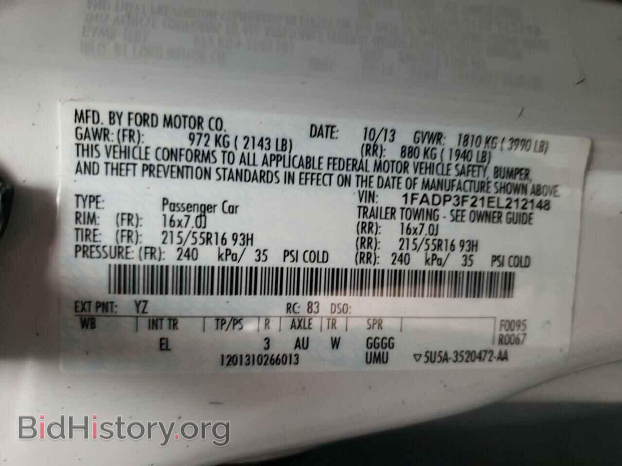 2014 FORD FOCUS - VIN: 1FADP3F21EL212148 - Фото 10