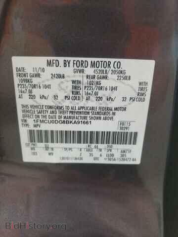 2011 FORD ESCAPE - VIN: 1FMCU0DG8BKA91661 - Фото 10
