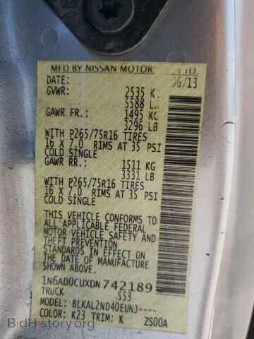 2013 NISSAN FRONTIER - VIN: 1N6AD0CUXDN742189 - Фото 12