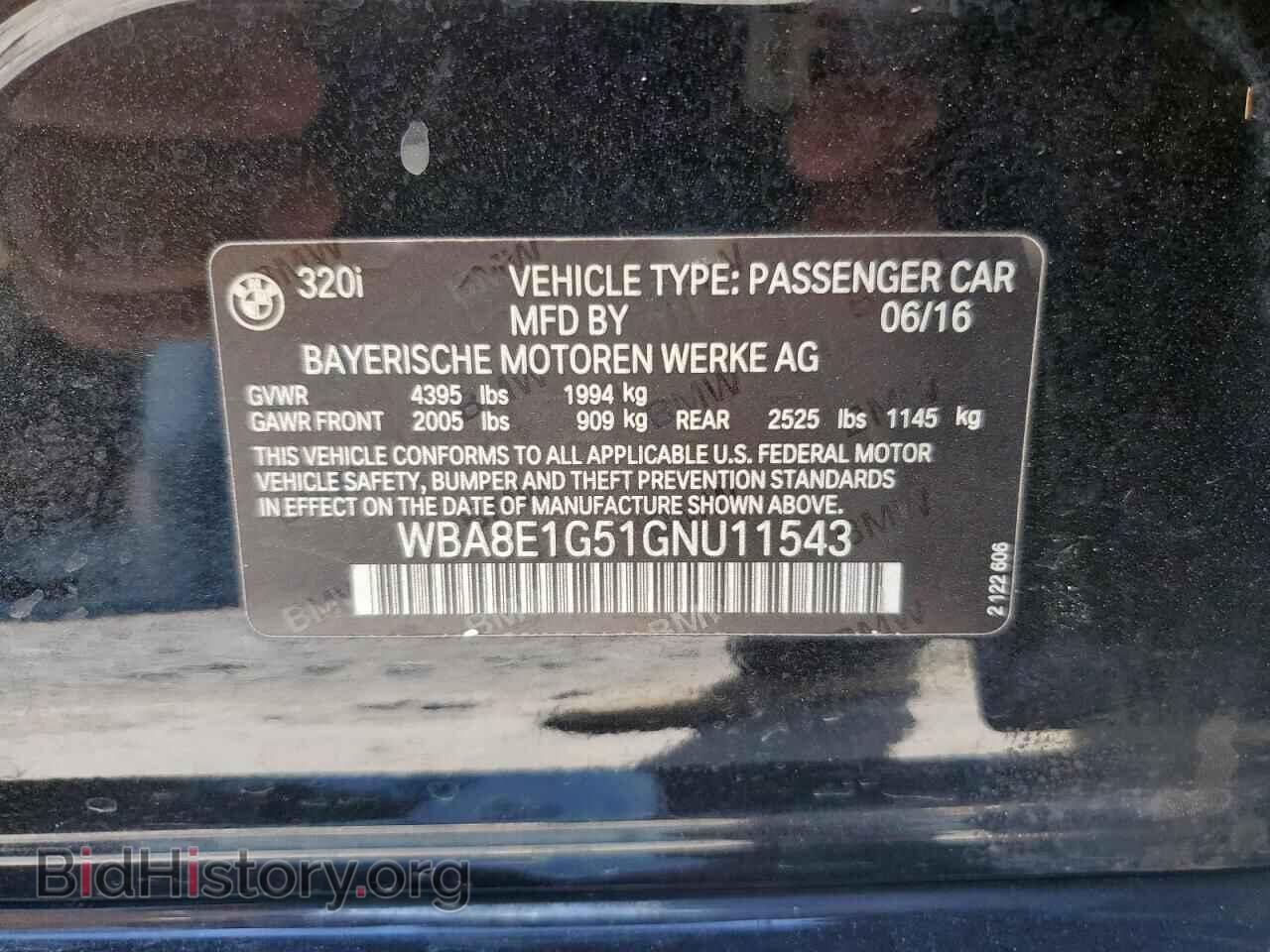 2016 BMW 3 SERIES - VIN: WBA8E1G51GNU11543 - Фото 12