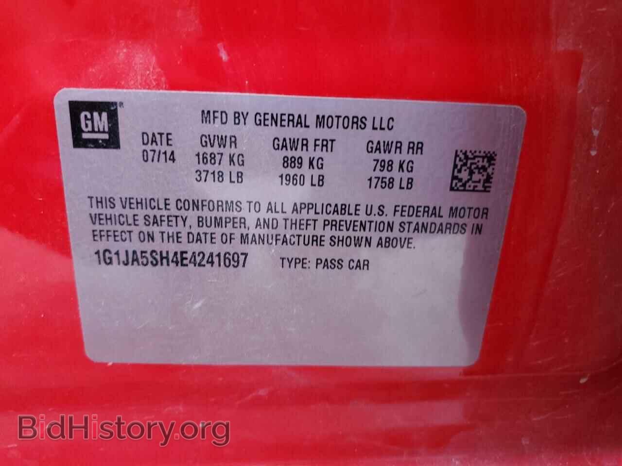 2014 CHEVROLET SONIC - VIN: 1G1JA5SH4E4241697 - Фото 12
