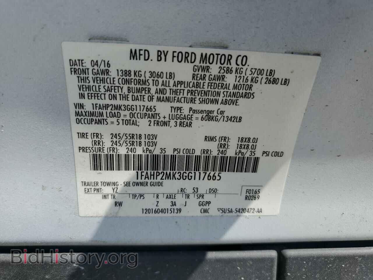 2016 FORD TAURUS - VIN: 1FAHP2MK3GG117665 - Фото 13