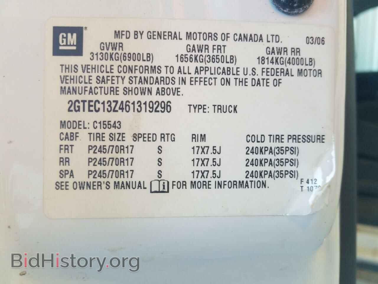2006 GMC SIERRA - VIN: 2GTEC13Z461319296 - Фото 10