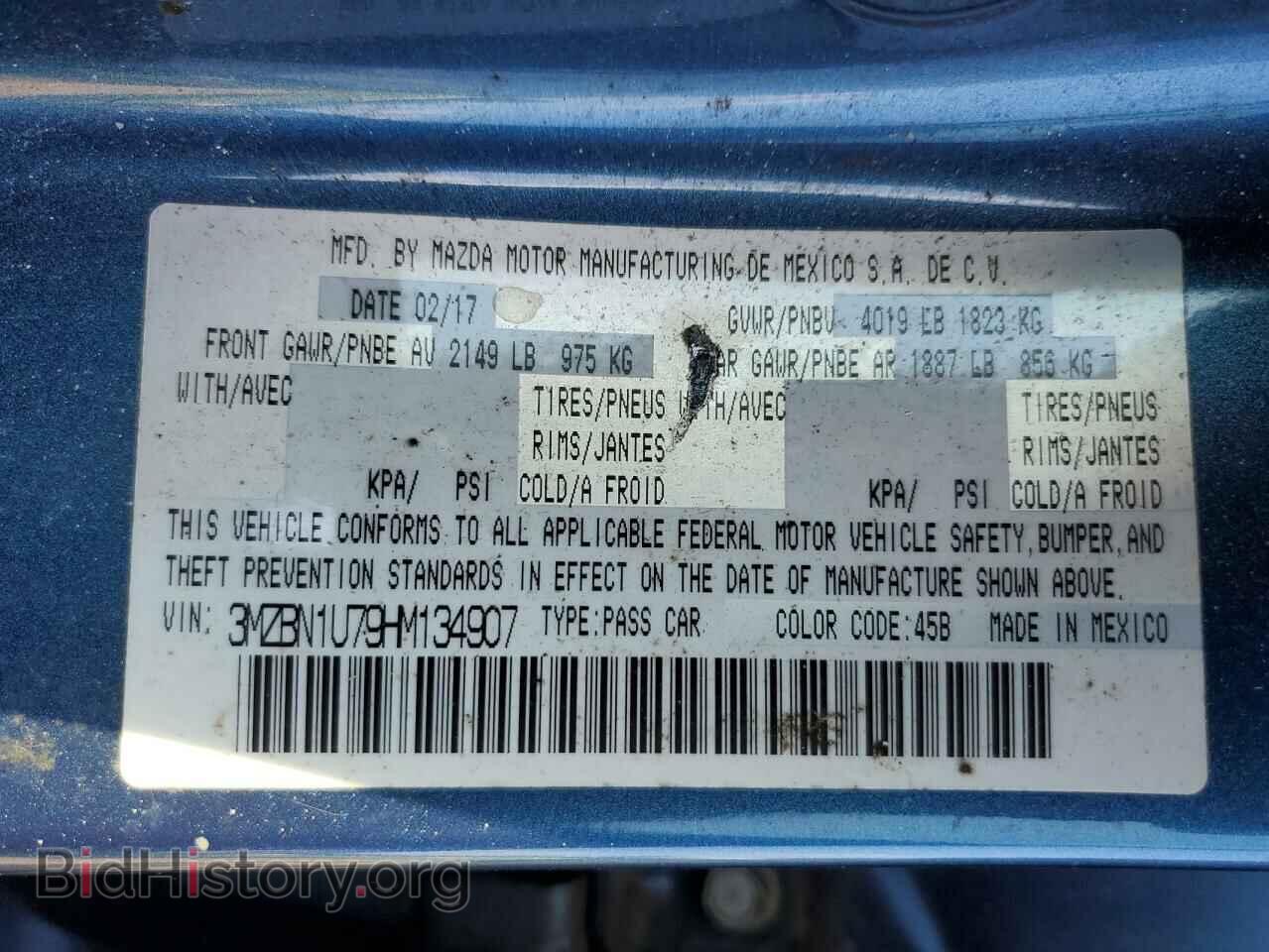 2017 MAZDA 3 - VIN: 3MZBN1U79HM134907 - Фото 12