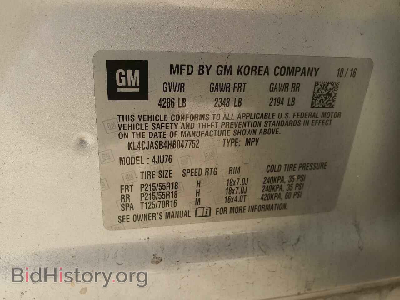 2017 BUICK ENCORE - VIN: KL4CJASB4HB047752 - Photo 10
