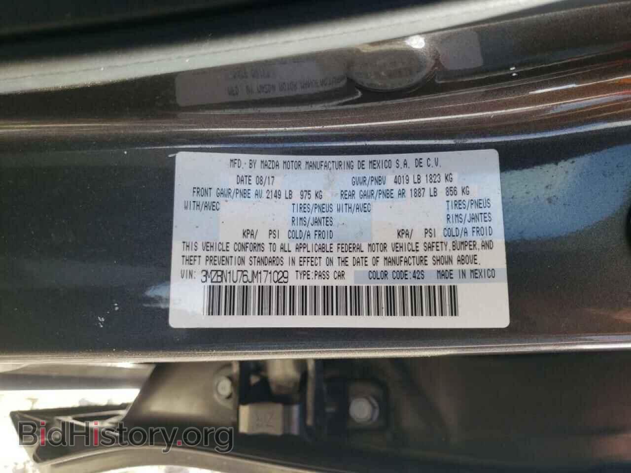 2018 MAZDA 3 - VIN: 3MZBN1U76JM171029 - Фото 10
