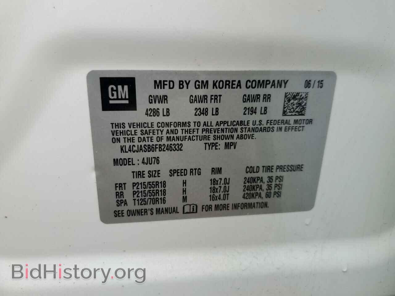 2015 BUICK ENCORE - VIN: KL4CJASB6FB246332 - Photo 13