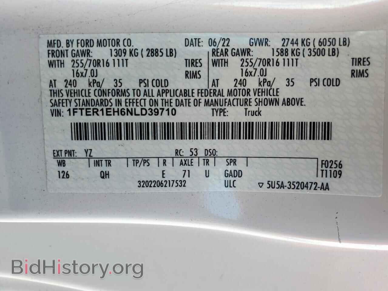 2022 FORD RANGER - VIN: 1FTER1EH6NLD39710 - Фото 12