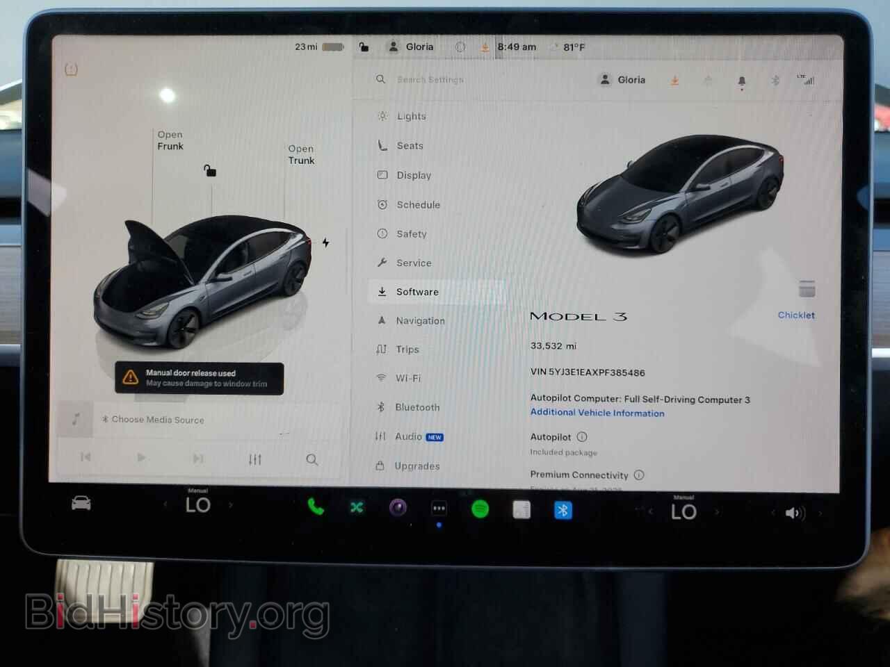 2023 TESLA MODEL 3 - VIN: 5YJ3E1EAXPF385486 - Фото 9