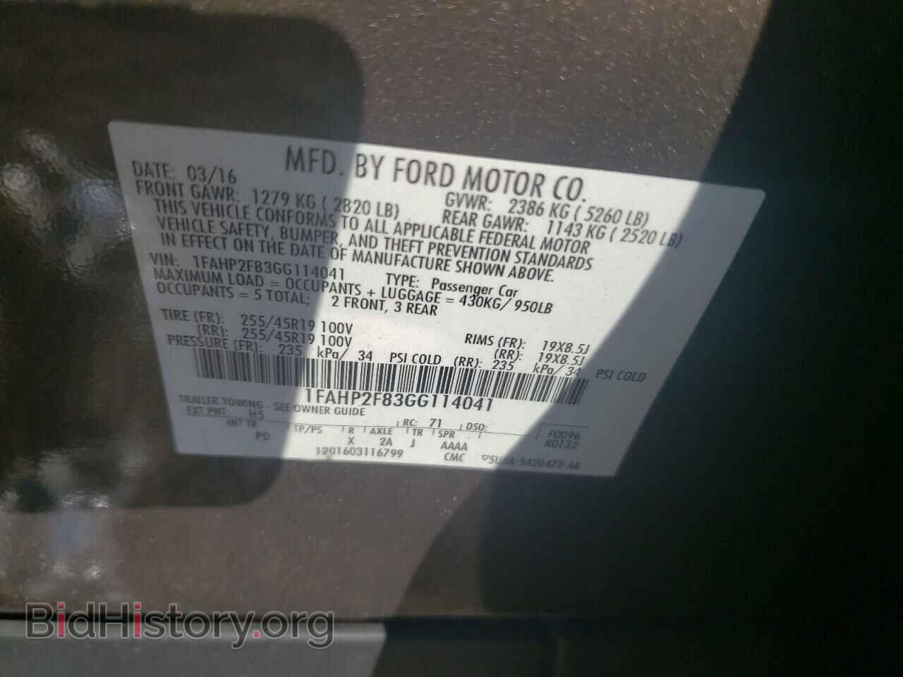 2016 FORD TAURUS - VIN: 1FAHP2F83GG114041 - Фото 10