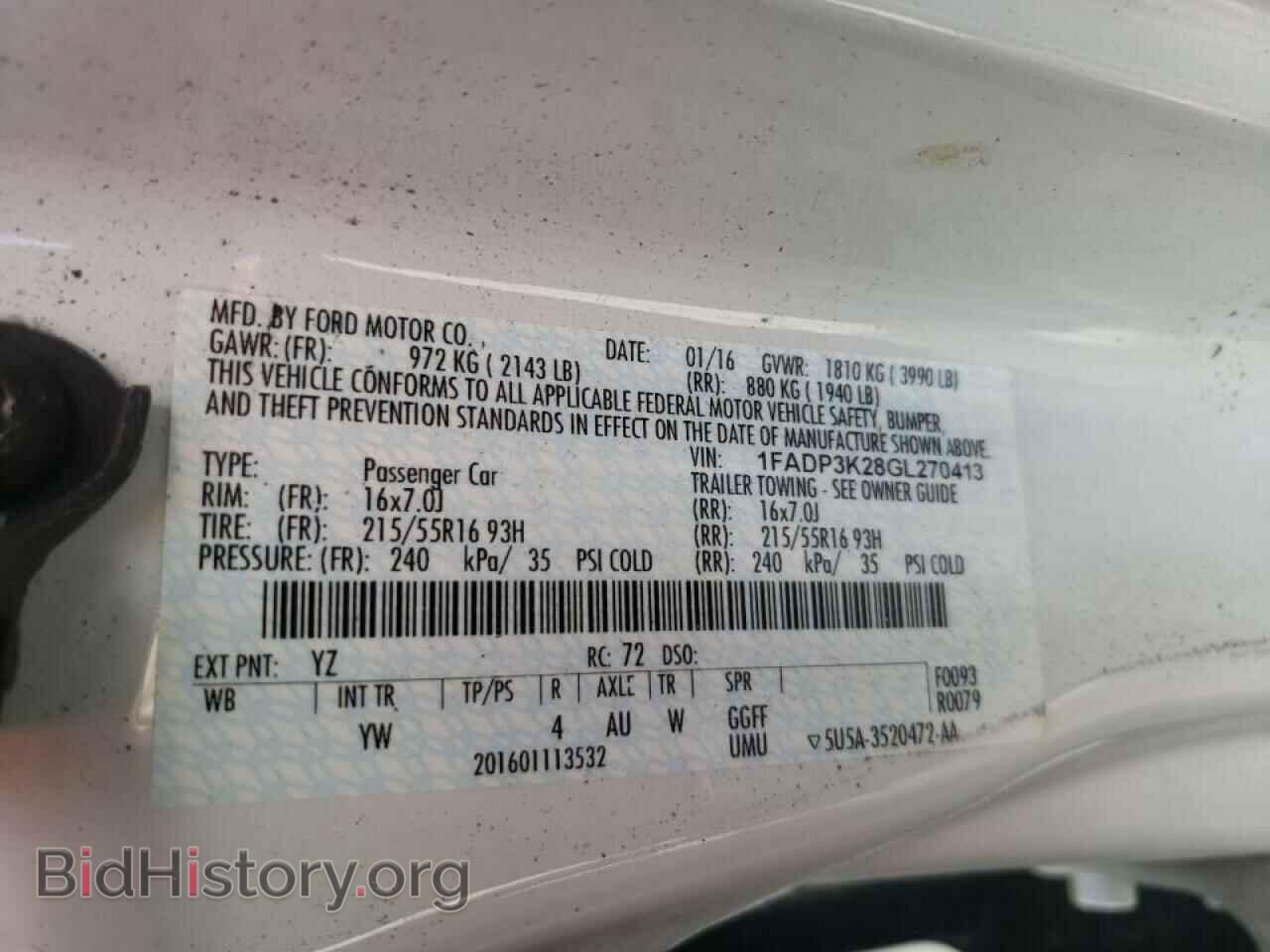 2016 FORD FOCUS - VIN: 1FADP3K28GL270413 - Фото 10