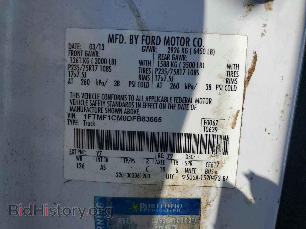 2013 FORD F150 - VIN: 1FTMF1CM0DFB83665 - Фото 12