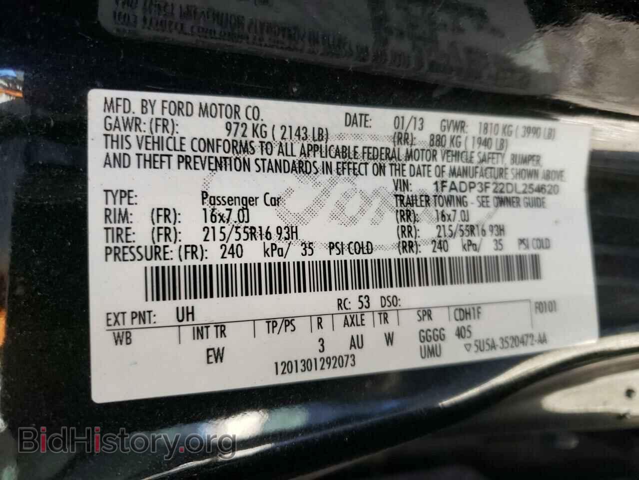 2013 FORD FOCUS - VIN: 1FADP3F22DL254620 - Фото 12