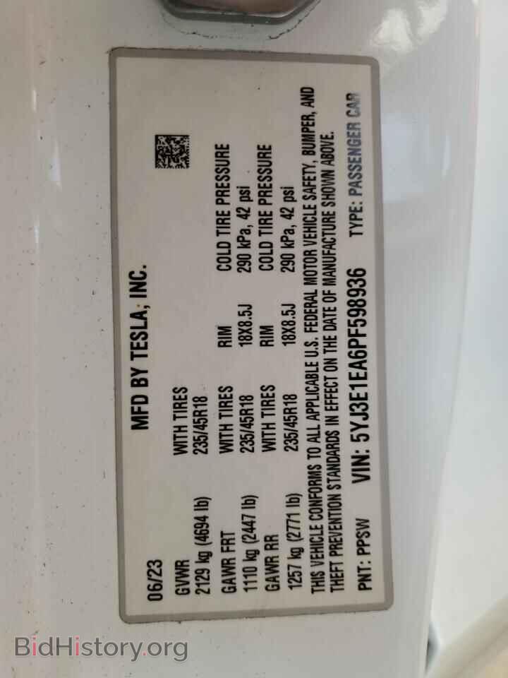 2023 TESLA MODEL 3 - VIN: 5YJ3E1EA6PF598936 - Photo 13