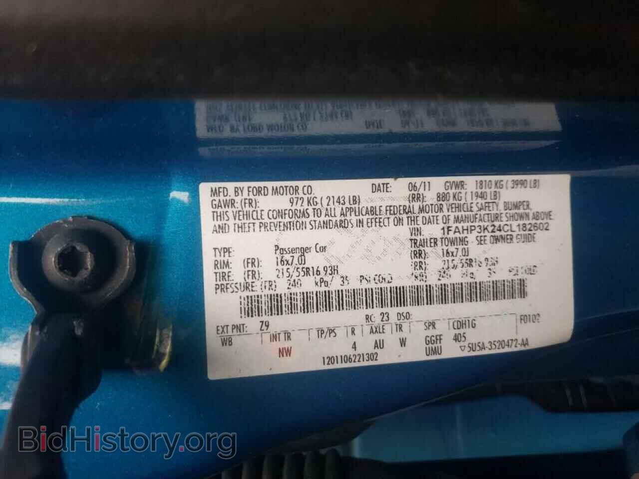 2012 FORD FOCUS - VIN: 1FAHP3K24CL182602 - Фото 10